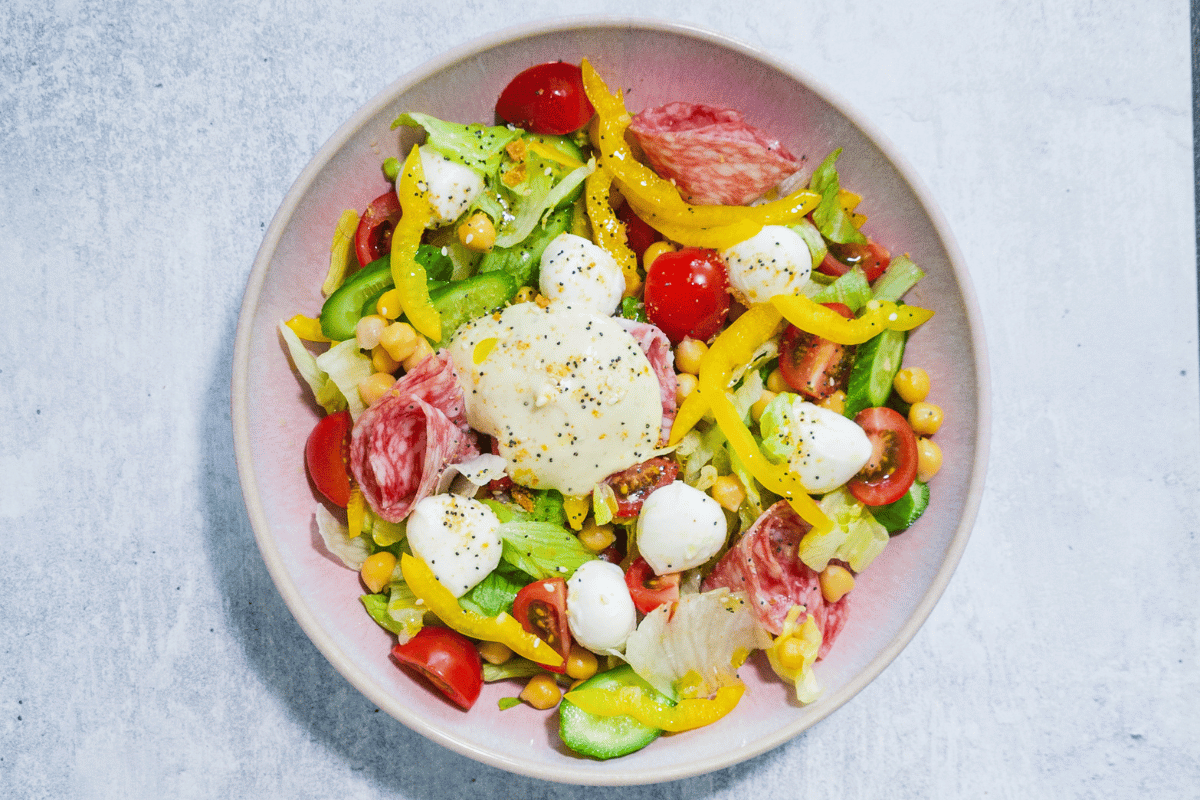 Italian Salad with Truffle Parmesan Aioli